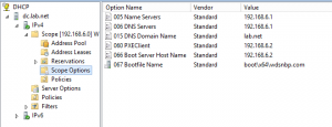 DHCP Scope Options