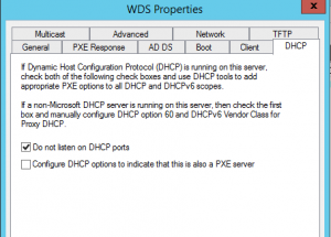 WDS Properties-DHCP